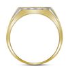 Image 2 : Mens Diamond Square Cluster Ring 1/4 Cttw 10kt Yellow Gold