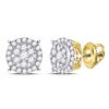 Image 1 : Diamond Circle Cluster Earrings 1/2 Cttw 14kt Yellow Gold