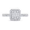 Image 2 : Baguette Diamond Square Cluster Ring 1/2 Cttw 14kt White Gold