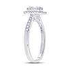 Image 4 : Baguette Diamond Square Cluster Ring 1/2 Cttw 14kt White Gold