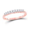 Image 1 : Diamond Single Row Band Ring 1/4 Cttw 10kt Rose Gold