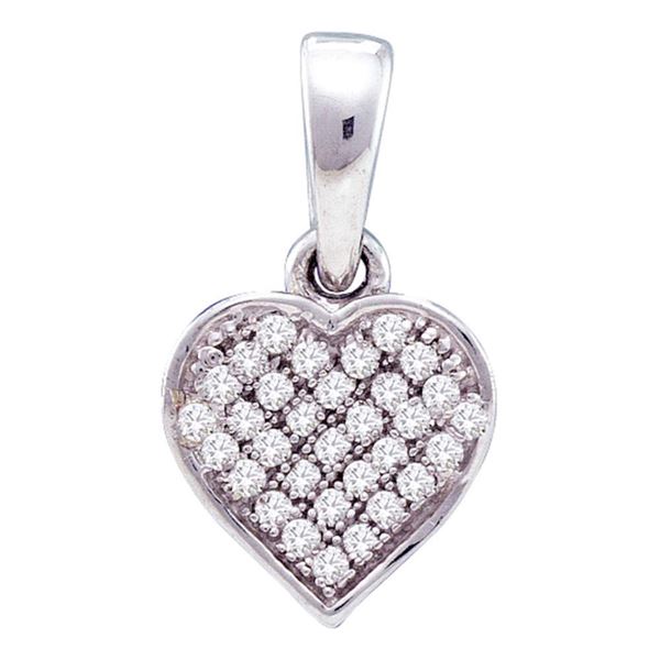 Diamond Small Dainty Heart Pendant 1/10 Cttw 10kt White Gold