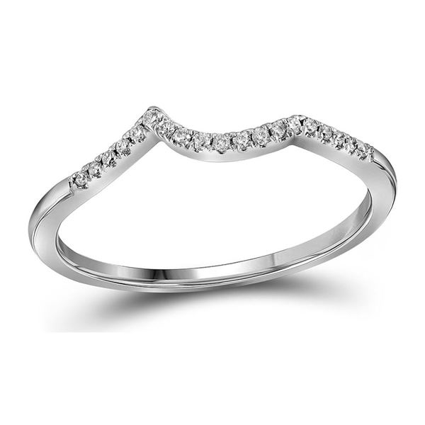 Diamond Wedding Contoured Band 1/20 Cttw 14kt White Gold