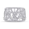 Image 4 : Diamond Modern Fashion Band Ring 1 Cttw 14kt White Gold