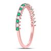 Image 3 : Emerald Diamond Stackable Band Ring 1/5 Cttw 10kt Rose Gold