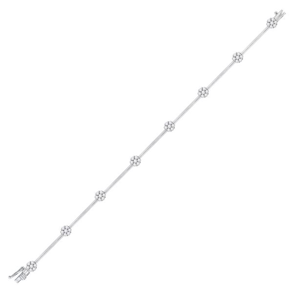 Diamond Cluster Bracelet 1 Cttw 14kt White Gold