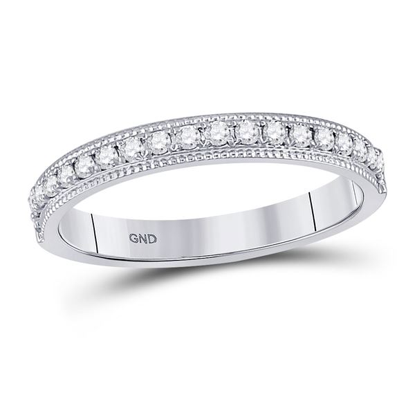 Diamond Single Row Band Ring 1/4 Cttw 14kt White Gold