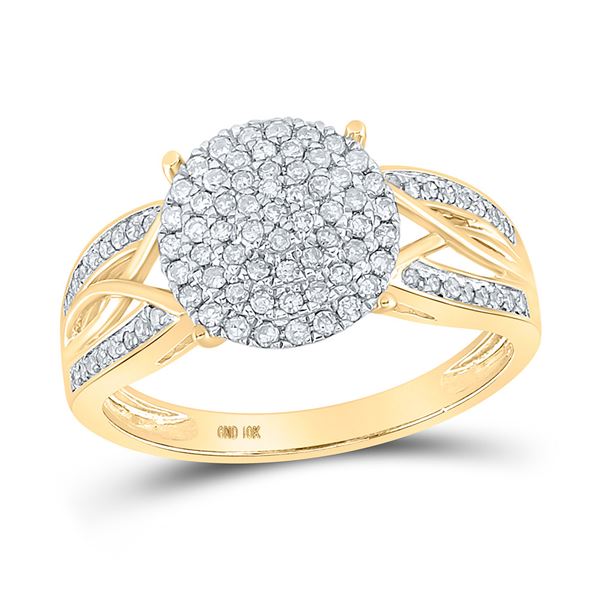 Diamond Circle Cluster Ring 3/8 Cttw 10kt Yellow Gold