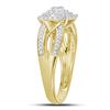 Image 3 : Diamond Circle Cluster Ring 3/8 Cttw 10kt Yellow Gold