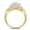 Image 4 : Diamond Circle Cluster Ring 3/8 Cttw 10kt Yellow Gold