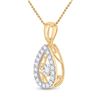 Image 2 : Diamond Moving Twinkle Teardrop Pendant 1/3 Cttw 10kt Yellow Gold