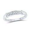 Image 3 : Sterling Silver His Hers Diamond Solitaire Matching Wedding Set 1/20 Cttw Sterling Silver