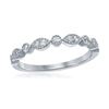 Image 1 : Diamond Milgrain Stackable Band Ring 1/6 Cttw 14kt White Gold