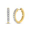 Image 1 : Diamond Single Row Hoop Earrings 1/8 Cttw 10kt Yellow Gold