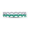 Image 2 : Emerald Scalloped Stackable Band Ring 1/4 Cttw 10kt White Gold