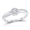 Image 1 : Diamond Solitaire Promise Ring 1/20 Cttw 10kt White Gold