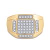 Image 2 : Mens Diamond Square Cluster Ring 1/3 Cttw 10kt Yellow Gold