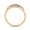 Image 3 : Mens Diamond Square Cluster Ring 1/3 Cttw 10kt Yellow Gold