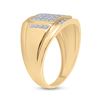 Image 4 : Mens Diamond Square Cluster Ring 1/3 Cttw 10kt Yellow Gold