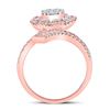 Image 3 : Diamond Bypass Flower Cluster Ring 1-1/2 Cttw 14kt Rose Gold