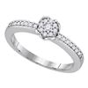 Image 1 : Diamond Cluster Ring 1/5 Cttw 10kt White Gold