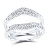 Image 1 : Diamond Wrap Ring Guard Enhancer 1/2 Cttw 14kt White Gold