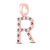 Image 2 : Brown Diamond Initial R Letter Pendant 1/4 Cttw 10kt Rose Gold
