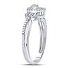 Image 3 : Diamond Teardrop Curl Cluster Ring 1/10 Cttw 10kt White Gold