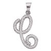 Image 1 : Diamond Cursive Letter C Pendant 1/5 Cttw 10kt White Gold