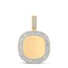 Image 1 : Mens Baguette Diamond Picture Memory Charm Pendant 4 Cttw 14kt Yellow Gold