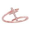 Image 1 : Diamond Bypass Cross Ring 1/12 Cttw 10kt Rose Gold