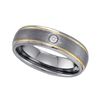 Image 1 : Two-tone Tungsten Carbide Mens Diamond Band Ring .01 Cttw Size 13.5 Two-tone Tungsten