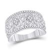 Image 1 : Diamond Scroll Cluster Band Ring 5/8 Cttw 14kt White Gold