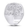 Image 3 : Diamond Scroll Cluster Band Ring 5/8 Cttw 14kt White Gold