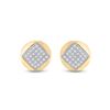 Image 2 : Diamond Cluster Earrings 1/6 Cttw 10kt Yellow Gold