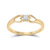 Image 1 : Diamond Solitaire Heart Promise Ring 1/10 Cttw 10kt Yellow Gold