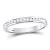 Image 1 : Channel-set Diamond Single Row Wedding Band 1/10 Cttw 14kt White Gold