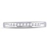 Image 2 : Channel-set Diamond Single Row Wedding Band 1/10 Cttw 14kt White Gold