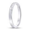 Image 3 : Channel-set Diamond Single Row Wedding Band 1/10 Cttw 14kt White Gold