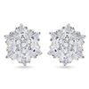 Image 2 : Diamond Cluster Earrings 1/10 Cttw Yellow-tone Sterling Silver