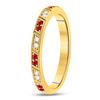 Image 3 : Ruby Diamond Milgrain Stackable Band Ring 1/4 Cttw 10kt Yellow Gold