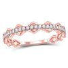 Image 1 : Diamond Link Stackable Band Ring 1/5 Cttw 10kt Rose Gold