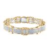 Image 1 : Mens Diamond Rectangle Link Bracelet 2-5/8 Cttw 10kt Yellow Gold