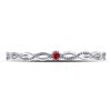 Image 2 : Ruby Solitaire Stackable Band Ring .01 Cttw 10kt White Gold