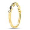 Image 3 : Blue Sapphire Diamond Stackable Band Ring 1/10 Cttw 10kt Yellow Gold