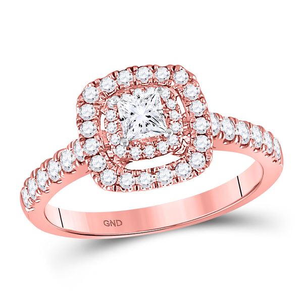 Princess Diamond Solitaire Bridal Wedding Engagement Ring 3/4 Cttw 14kt Rose Gold