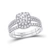 Image 2 : His Hers Diamond Solitaire Matching Wedding Set 1-3/4 Cttw 14kt White Gold