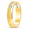 Image 3 : Mens Diamond Single-row Channel-set Wedding Band Ring 1/4 Cttw 14kt Yellow Gold