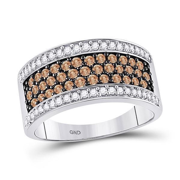 Brown Diamond Fashion Ring 1 Cttw 10kt White Gold