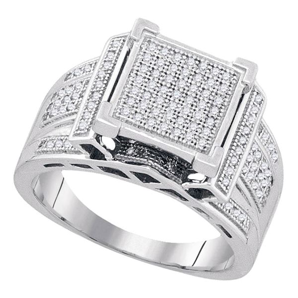 Diamond Square Cluster Ring 3/8 Cttw Sterling Silver